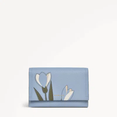 Radley London Womens Leather Oak Street - Snowdrops Medium Flapover Wallet - Blue Medium