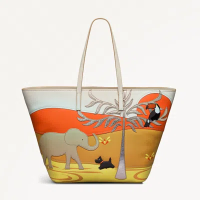 Radley London Womens Leather On Safari Large Open Top Tote - White Large