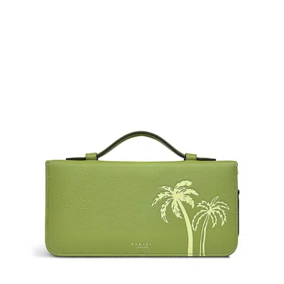 Radley London Womens Leather Palm Bay Large Zip Around Pouch - Green Large