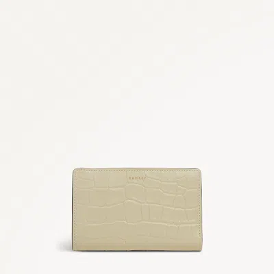 Radley London Womens Leather Picton Place - Faux Croc Medium Bifold Purse - White Medium