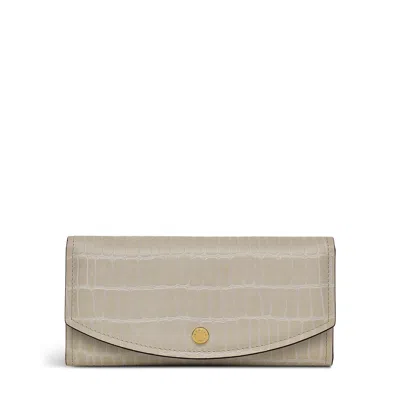 Radley London Womens Leather River Road - Croc Large Flapover Matinee Pumice Large Flapover Matinee - Grey In Gray