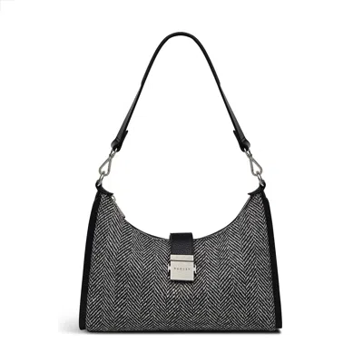 Radley London Womens Leather Sloane Street - Herringbone Medium Ziptop Shoulder - Black Medium