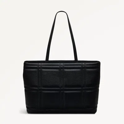 Radley London Womens Leather Sunny Dene - Quilt Medium Ziptop Tote - Black Medium