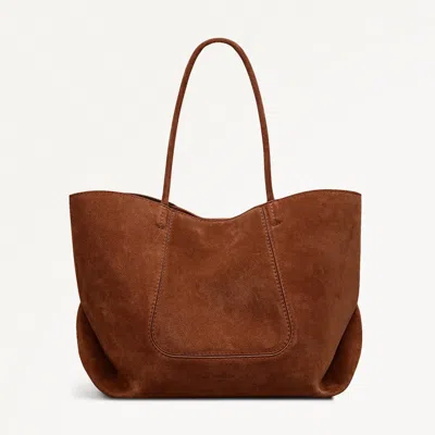 Radley London Womens Leather The Compton - Suede Medium Ziptop Shoulder - Copper Medium In Brown