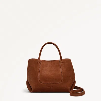 Radley London Womens Leather The Compton - Suede Small Ziptop Grab - Copper Small In Brown