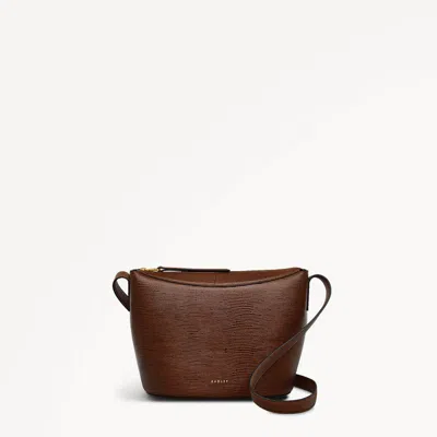 Radley London Womens Leather The Kensal - Faux Lizard Small Ziptop Crossbody - Brown Small