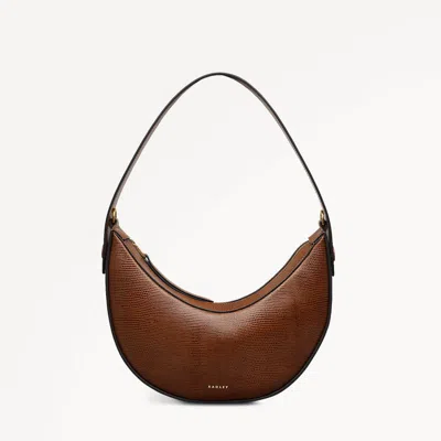 Radley London Womens Leather The Kensal - Faux Lizard Small Ziptop Shoulder - Brown Small