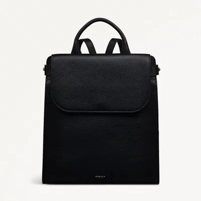 Radley London Womens Leather The Rathbone Large Flapover Backpack - Black Large