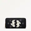Radley London Womens Leather Two Turtle Doves Large Zip Around Matinee Black Large Zip Around Matinee - Black In Black