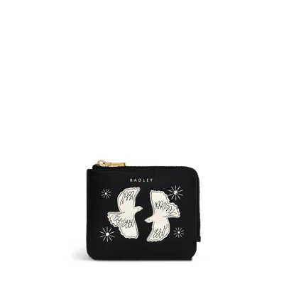 Radley London Womens Leather Two Turtle Doves S1973001 Black Medium Ziptop Cardholder - Black