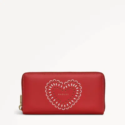 Radley London Womens Leather Valentines Ss25 Zip Around Matinee - Red Medium