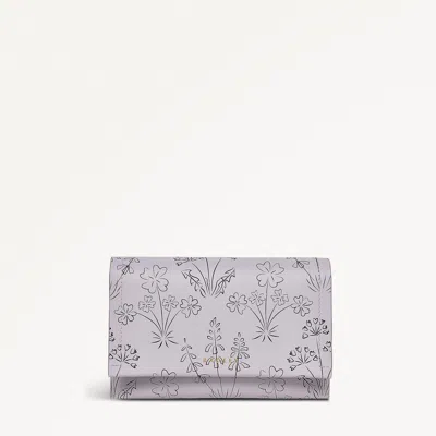 Radley London Womens Leather Wild Flowers Medium Flapover Wallet - Grey Medium In Gray