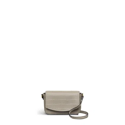 Radley London Womens River Road - Faux Croc Mini Flapover Phone Crossbody - Grey Small In Gray
