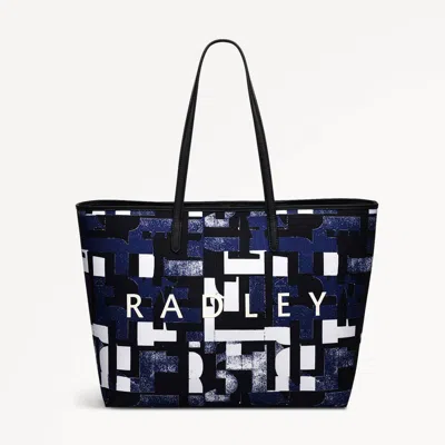 Radley London Womens Southwell Gardens-abstract Geo Open Top Tote - Blue Medium