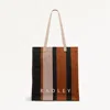 Radley London Womens Stripe Medium Open Top Tote - White Medium In White