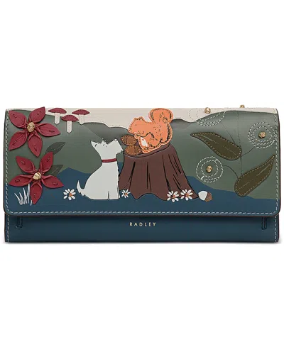 Radley London Woodland Wander Large Leather Flapover Matinee Wallet In White