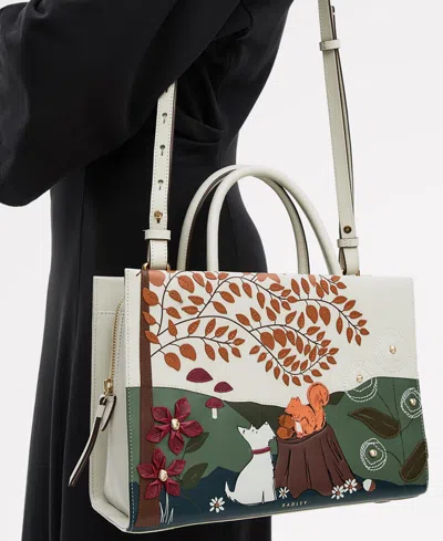 Radley London Woodland Wander Small Leather Zip Top Grab Bag In Multi