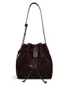 Radley London York Mews Faux Croc Small Drawstring Shoulder Bag In Burgundy