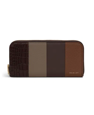 Radley London York Mews Patchwork Small Zip Around Wallet In Brown