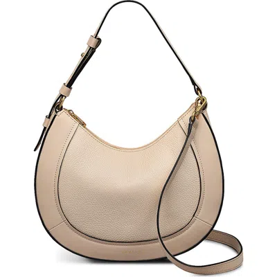 Radley Merchant Hall Small Crescent Leather Shoulder Bag In Sand