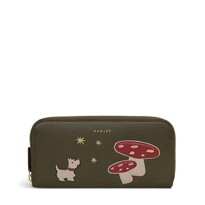 Radley Mushroom Mate Large Zip Around Wallet In Brown