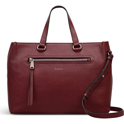 Radley Pickwick Medium Ziptop Satchel Bag In Burgundy