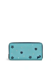 Radley Starfish And Seashells Large Zip Around Wallet In Blue