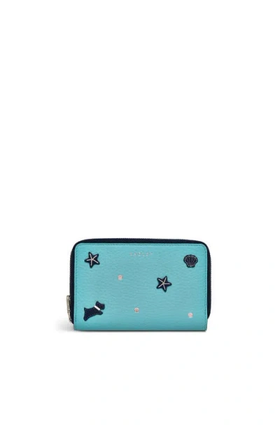 Radley Starfish And Seashells Medium Zip Around Wallet In Blue