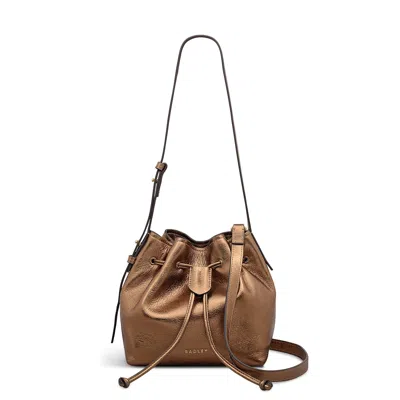 Radley York Mews - Metallic Small Drawstring Shoulder Bag In Brown