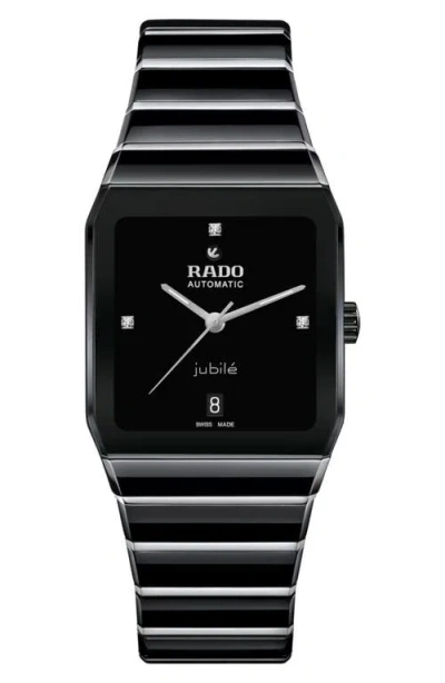 Rado Anatom Diamond Bracelet Watch, 32.5mm In Black