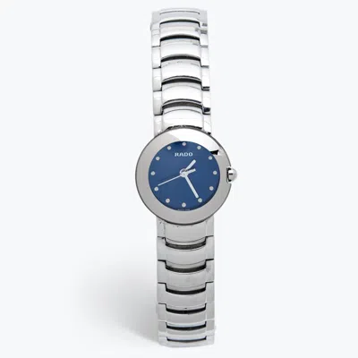 Pre-owned Rado Blue Stainless Steel Diastar 318.0549.3 Women's Wristwatch 23 Mm