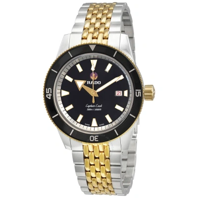 Rado Captain Cook Automatic Black Dial Men's Watch R32138153 In Two Tone  / Black / Gold Tone / Yellow