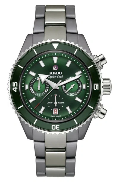 RADO RADO CAPTAIN COOK AUTOMATIC CHRONOGRAPH BRACELET WATCH, 43MM