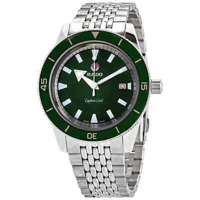Pre-owned Rado Captain Cook Automatic Green Dial Men's Watch R32505313