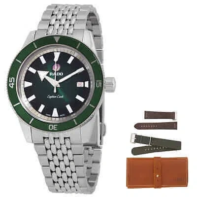 Pre-owned Rado Captain Cook Automatic Green Dial Men's Watch R32505318
