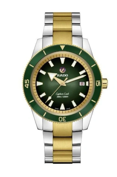 Pre-owned Rado Captain Cook Automatic High Tech Ceramic Green Dial Men's Watch R32138303
