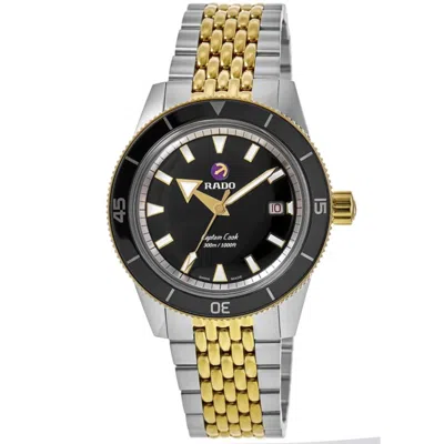 Rado Captain Cook Automatic Steel Black Dial Men's Watch R32138153 In Silver