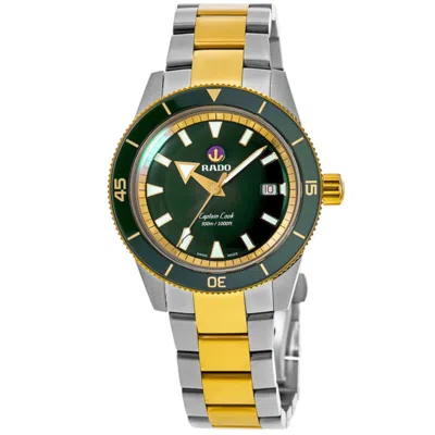 Rado Captain Cook Automatic Steel Green Dial Men's Watch R32138303 In Silver