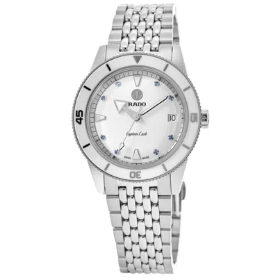 Rado Captain Cook Automatic Steel White Dial Set Women's Watch R32500718 In Silver