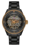 Rado Captain Cook High Tech Ceramic Skeleton Bracelet Watch, 43mm In Black
