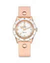 Rado Women's Swiss Automatic Captain Cook Diamond (1/20 Ct. T.w.) Pink Leather Wrap Strap Watch 37mm In White