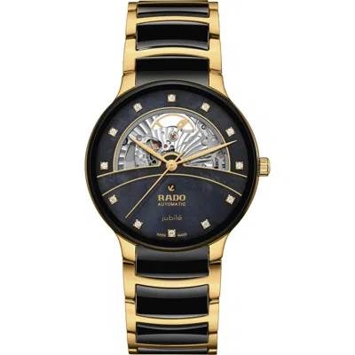 Rado Centrix Automatic Diamond Bracelet Watch In Black Mop