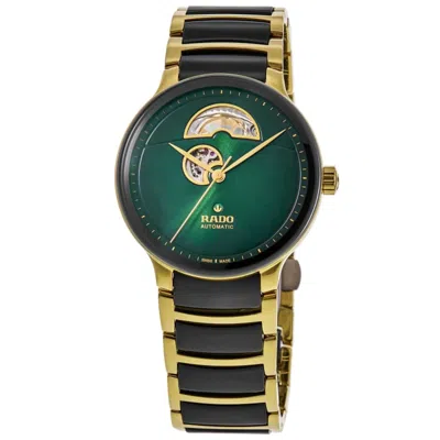 Rado Centrix Automatic Open Heart Green Dial Two-tone Ceramic & Stainless Steel Unisex Watch R30008302