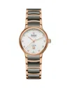 Rado Women's Swiss Automatic Centrix Diamond Accent Black Ceramic & Rose Gold Pvd Stainless Steel Bracele In No Color