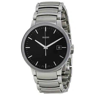 Pre-owned Rado Centrix Black Dial Stainless Steel Men's Watch R30927153