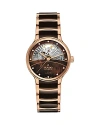 Rado Centrix Diamonds Open Heart Automatic Watch, 35mm In Brown