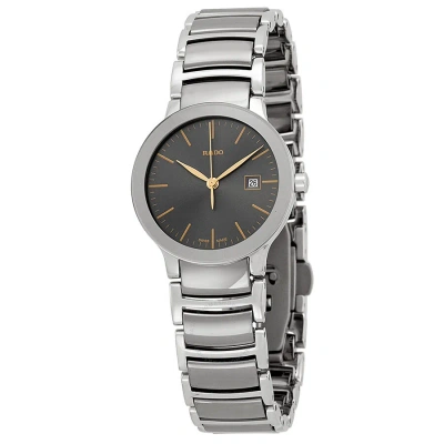 Rado Centrix Grey Dial Stainless Steel And Ceramic Ladies Watch R30928132 In Gray