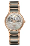 Rado Centrix Diamonds Open Heart Automatic Watch, 35mm In Silver