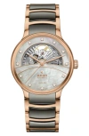 Rado Centrix Open Heart Automatic Watch, 39mm In Mother Of Pearl