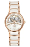 Rado Centrix Diamonds Open Heart Automatic Watch, 35mm In White